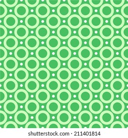 Seamless abstract pattern of circles and dots. 