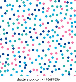 Seamless abstract pattern with circles. Memphis style, 80th. Decorative background