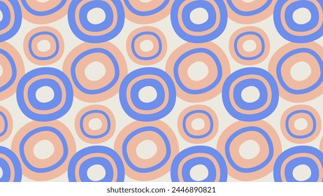 Seamless abstract pattern with circles in retro style