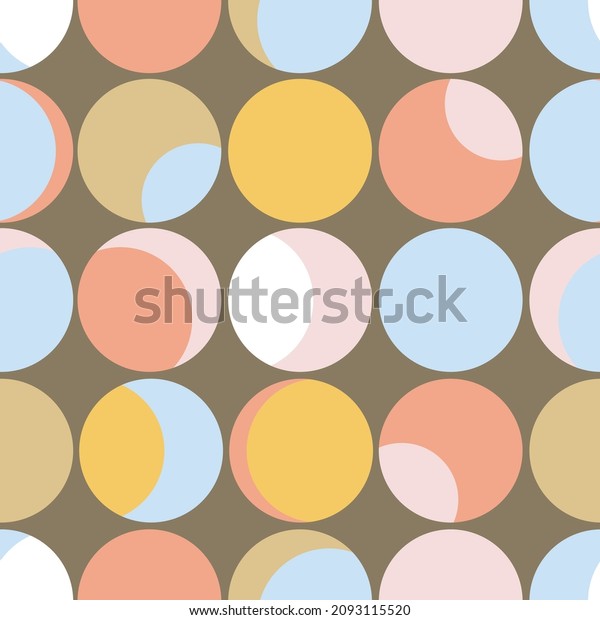 Seamless abstract pattern with circles. Vector\
background. Moon\
design.