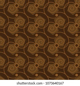 Seamless abstract pattern in coffee color. EPS 10.