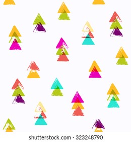 Seamless abstract pattern. Color fir trees