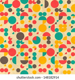 Seamless abstract pattern with color geometric shapes. Vector illustration