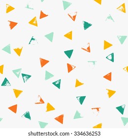 Seamless abstract pattern with color grunge triangles