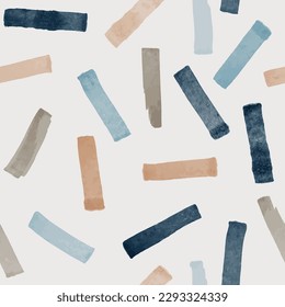 Seamless abstract pattern with color hand drawn strokes