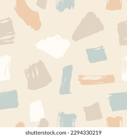 Seamless abstract pattern with color hand drawn stains 