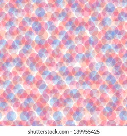 Seamless abstract pattern with color transparent circles. Vector illustration
