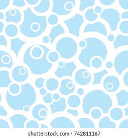 seamless abstract pattern of colored circles. Blue circles on a white background. Vector. textiles, background, packaging, printing, website