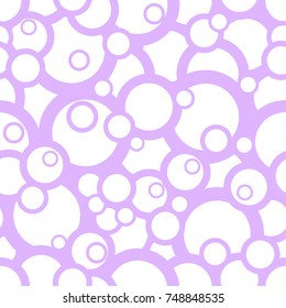seamless abstract pattern of colored circles. Purple circles on a white background. Vector. textiles, background, packaging, printing, website