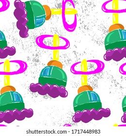 Seamless abstract pattern with colorful bells.