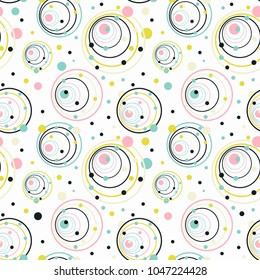 Seamless abstract pattern with colorful circles. Vector illustration
