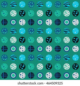 Seamless and abstract pattern with colorful circles full of different shapes as a background - Eps10 vector graphics and illustration
