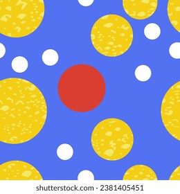 Seamless abstract pattern with colorful dots - hand drawn vector illustration. Flat color design.