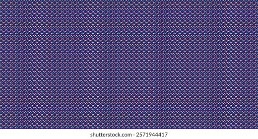 Seamless abstract pattern of colorful dots and shapes on a dark blue background, creating a geometric, modern, and playful design