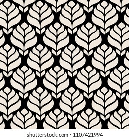 Seamless abstract pattern with colorful flowers. Vector illustration with leaves.
