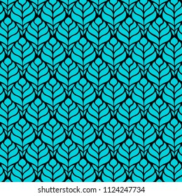 Seamless abstract pattern with colorful flowers. Vector illustration with leaves.