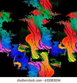 Seamless abstract pattern with colorful grunge stains