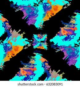 Seamless abstract pattern with colorful grunge stains