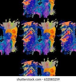 Seamless abstract pattern with colorful grunge stains