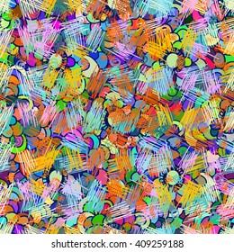 Seamless abstract pattern, colorful pattern, hand drawn background, vector. For the design and decoration background, wallpaper, packaging, fabrics, textiles.