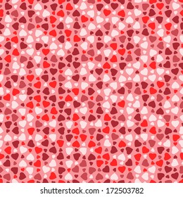 Seamless abstract pattern with colorful hearts, vector background
