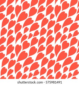 Seamless abstract pattern with colorful hearts. Vector illustration with leaves. Abstract texture. 