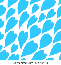Seamless abstract pattern with colorful hearts. Vector illustration with leaves. Abstract texture. 