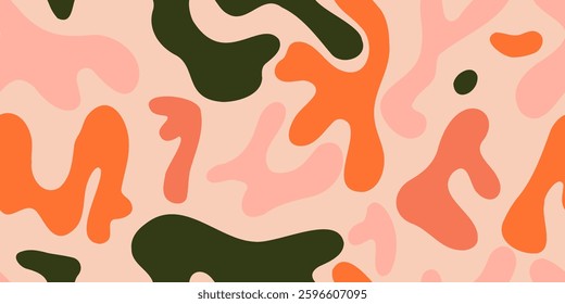 Seamless abstract pattern with colorful organic shapes
