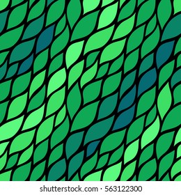 Seamless abstract pattern with colorful petals. Vector illustration with leaves. Abstract water texture. 