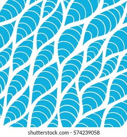Seamless abstract pattern with colorful petals. Vector illustration with leaves. Abstract water texture.