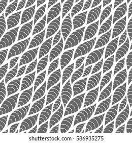 Seamless abstract pattern with colorful petals. Vector illustration with leaves. Abstract water texture. 