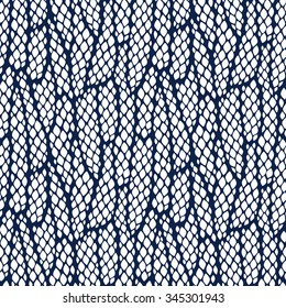 Seamless abstract pattern with colorful rhombuses. Vector illustration with leaves. 