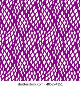 Seamless abstract pattern with colorful rhombuses. Vector illustration with leaves. Reptiles skin texture.