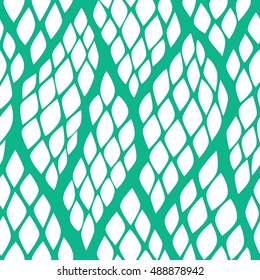 Seamless abstract pattern with colorful rhombuses. Vector illustration with leaves. Reptiles skin texture.