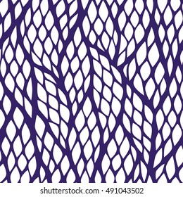 Seamless abstract pattern with colorful rhombuses. Vector illustration with leaves. Reptiles skin texture.