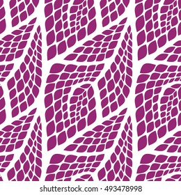 Seamless abstract pattern with colorful rhombuses. Vector illustration with leaves. Reptiles skin texture.