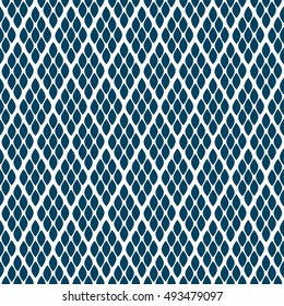 Seamless abstract pattern with colorful rhombuses. Vector illustration with leaves. Reptiles skin texture.
