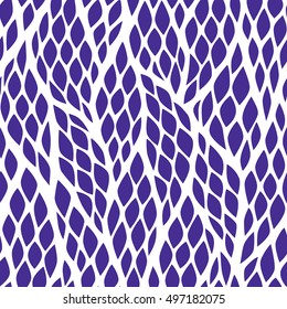 Seamless abstract pattern with colorful rhombuses. Vector illustration with leaves. Reptiles skin texture. 