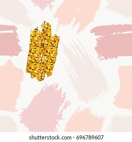 Seamless abstract pattern with colorful rough brush strokes. Repetitive grunge vector pattern.
