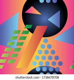 seamless abstract pattern with colorful shapes. Design of abstract pattern with colorful shapes.