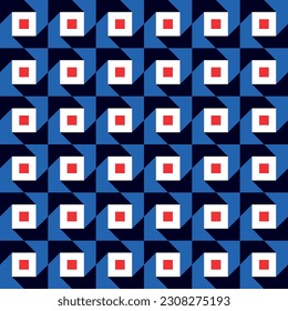 Patrón abstracto sin fisuras con formas coloridas Plantilla retro geométrica para tela, fondo, diseño de superficie, empaque Ilustración vectorial