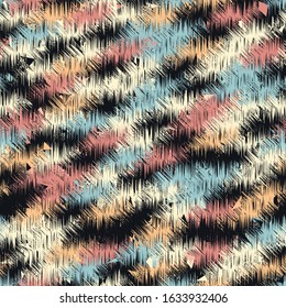 Seamless abstract pattern with colorful strokes.
