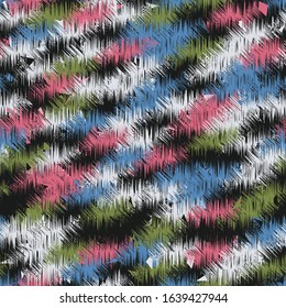 Seamless abstract pattern with colorful strokes.
