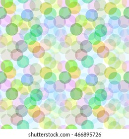 Seamless abstract pattern of colorful translucent circles
