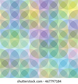 Seamless abstract pattern of colorful translucent circles