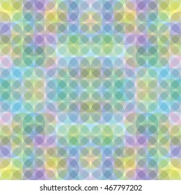 Seamless abstract pattern of colorful translucent circles