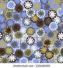 Seamless abstract pattern composed of lemon-like shapes. Easy to edit.
Background consisting of translucent checkered patches.