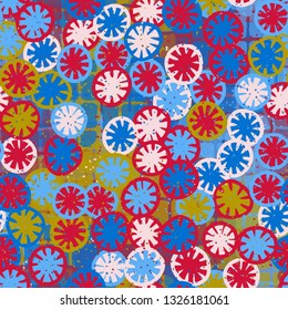 Seamless abstract pattern composed of lemon-like shapes. Easy to edit.
Background consisting of translucent checkered patches.