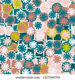 Seamless abstract pattern composed of lemon-like shapes. Easy to edit.
Background consisting of checkered blocks.