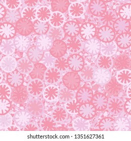 Seamless abstract pattern composed of lemon-like shapes.
The background consists of small angular spots.
Easy to edit